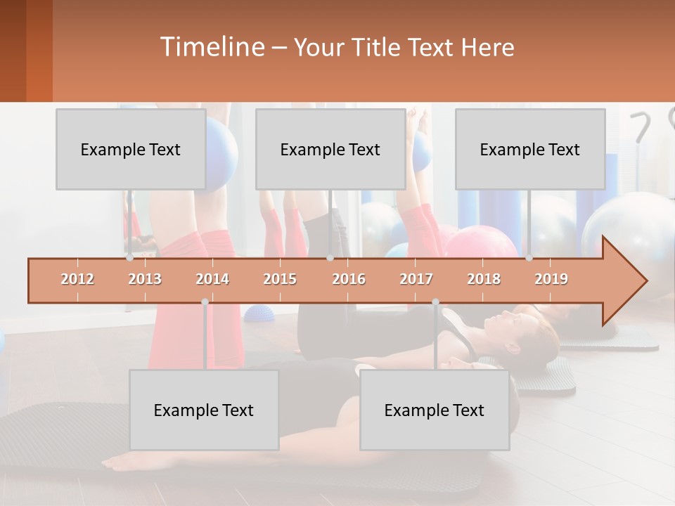 A Group Of Women Doing Yoga Exercises In A Gym PowerPoint Template