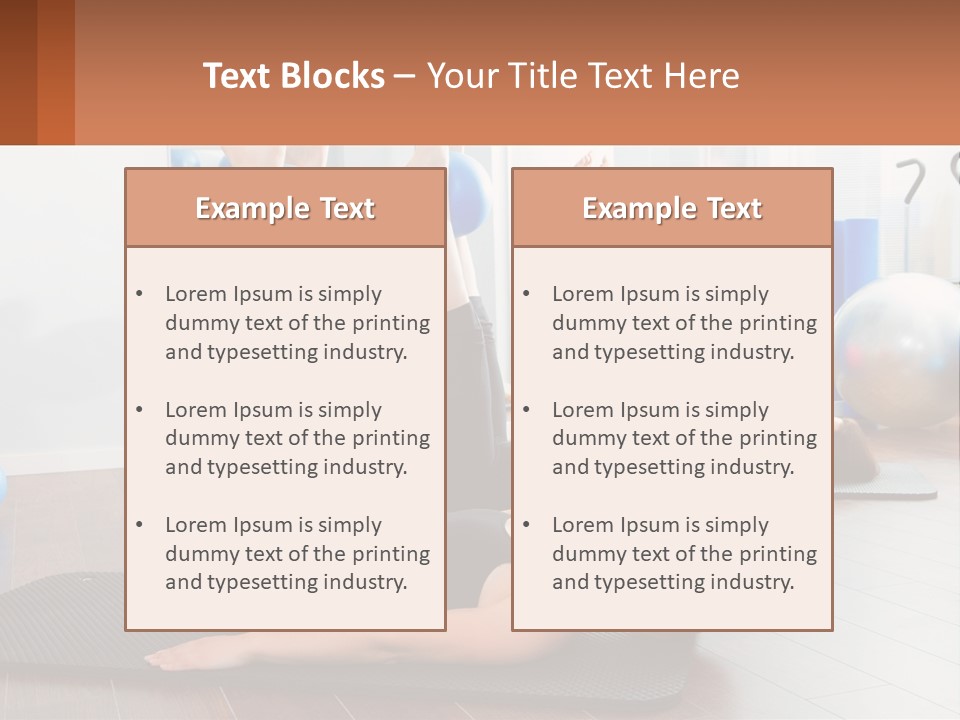 A Group Of Women Doing Yoga Exercises In A Gym PowerPoint Template