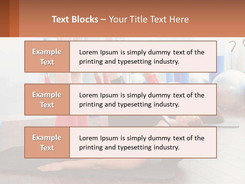 A Group Of Women Doing Yoga Exercises In A Gym PowerPoint Template