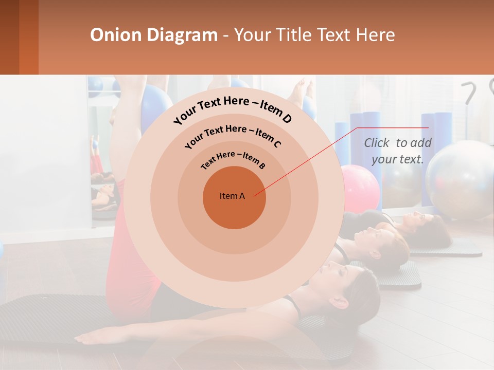 A Group Of Women Doing Yoga Exercises In A Gym PowerPoint Template