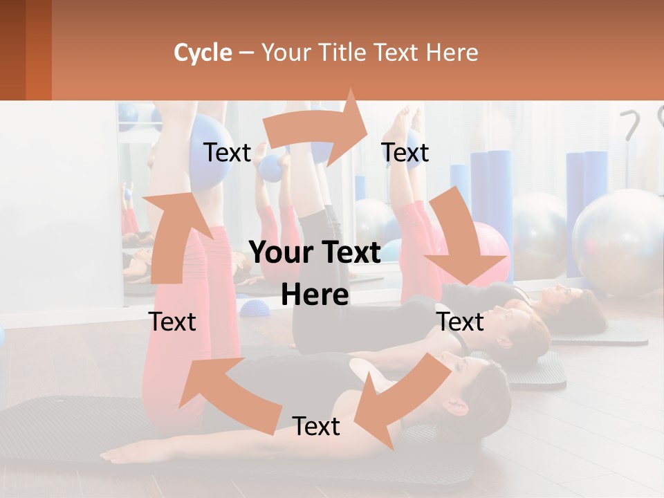 A Group Of Women Doing Yoga Exercises In A Gym PowerPoint Template