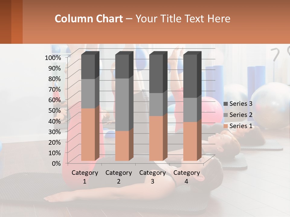 A Group Of Women Doing Yoga Exercises In A Gym PowerPoint Template