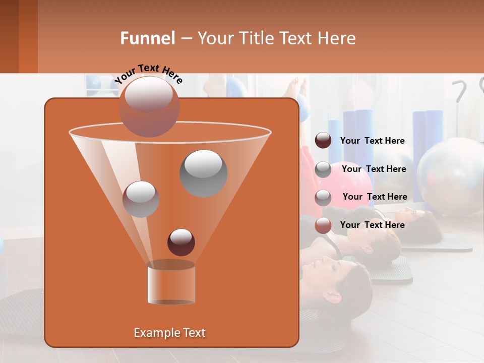 A Group Of Women Doing Yoga Exercises In A Gym PowerPoint Template