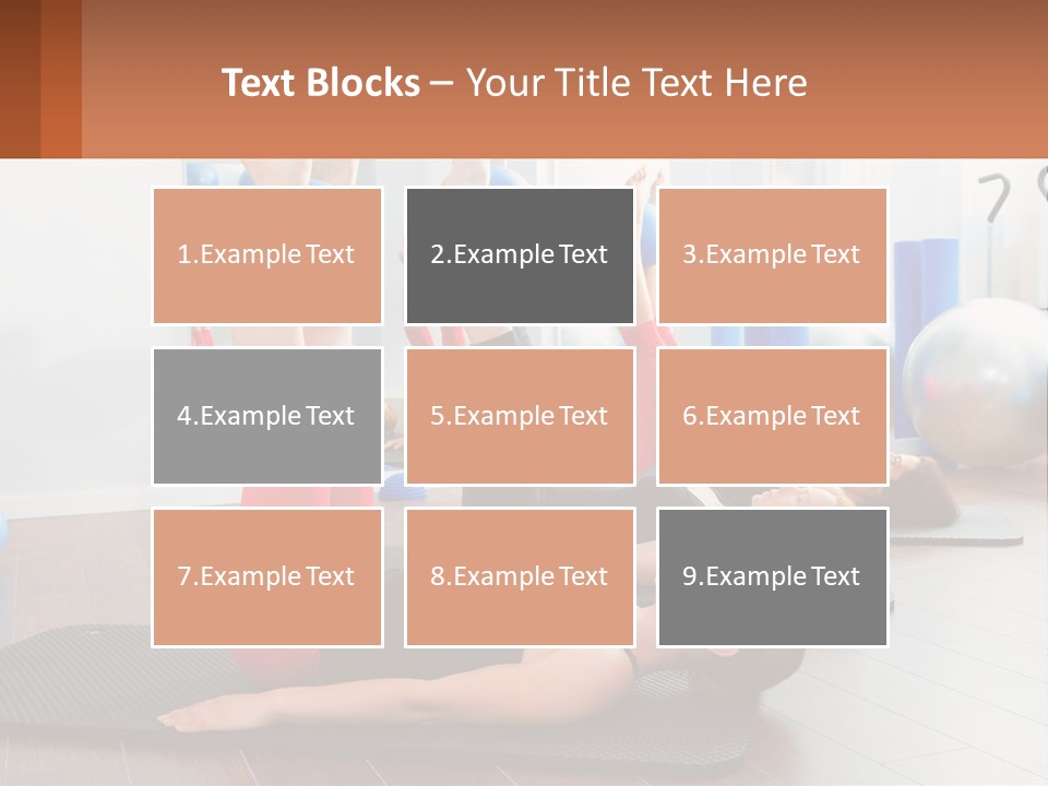 A Group Of Women Doing Yoga Exercises In A Gym PowerPoint Template