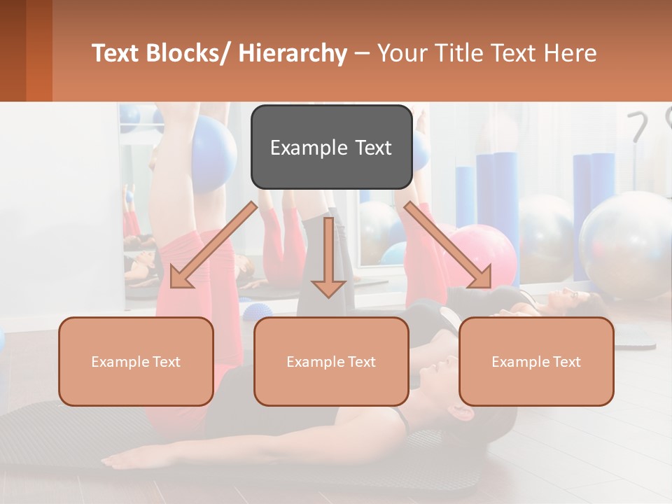 A Group Of Women Doing Yoga Exercises In A Gym PowerPoint Template