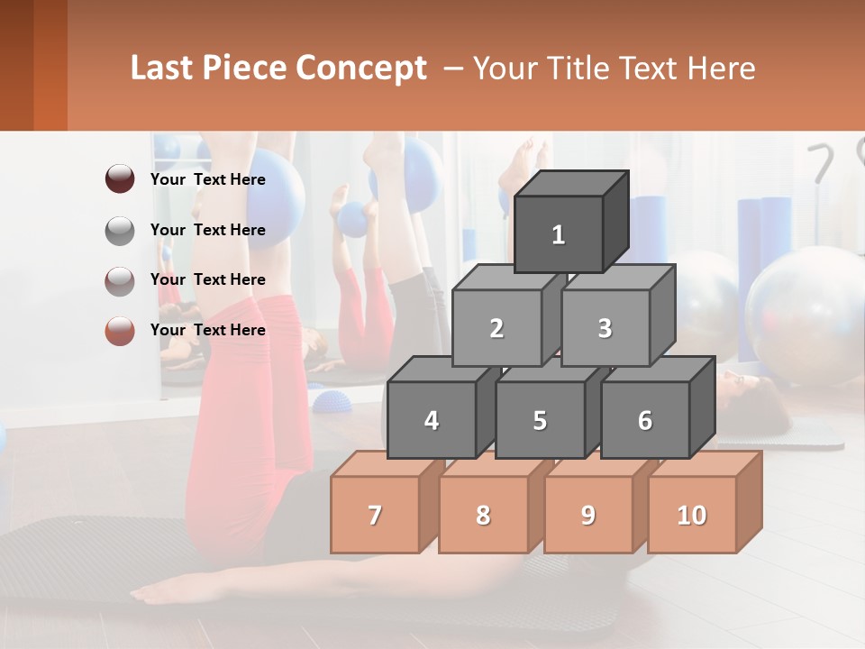 A Group Of Women Doing Yoga Exercises In A Gym PowerPoint Template