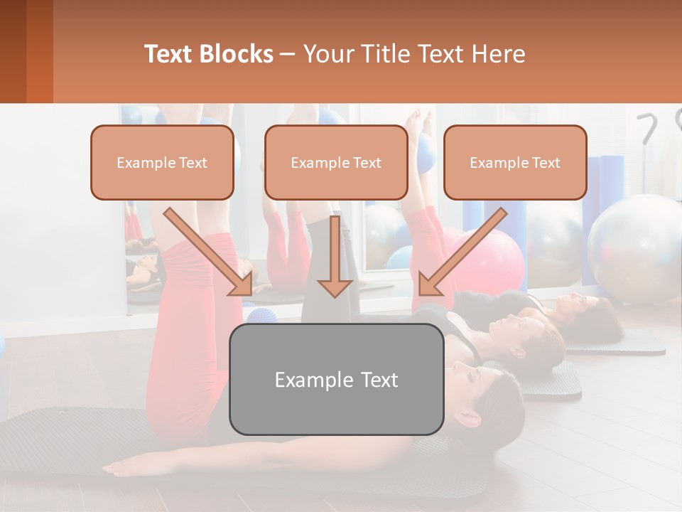 A Group Of Women Doing Yoga Exercises In A Gym PowerPoint Template