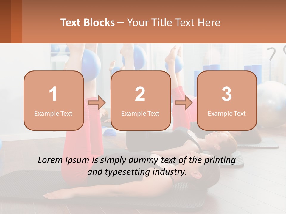 A Group Of Women Doing Yoga Exercises In A Gym PowerPoint Template