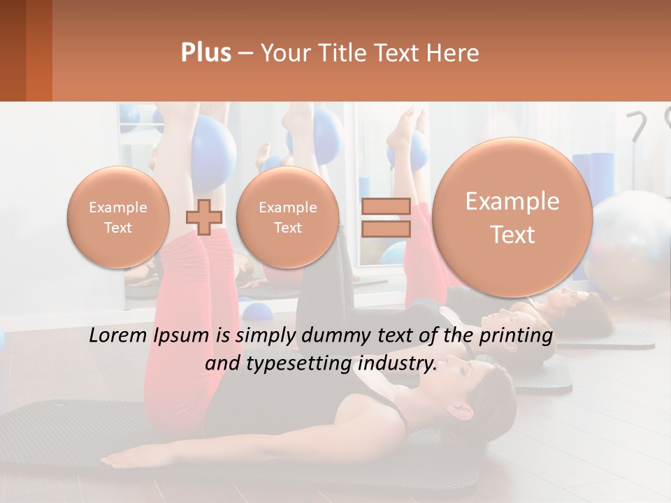 A Group Of Women Doing Yoga Exercises In A Gym PowerPoint Template
