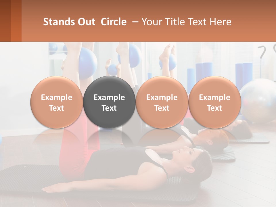 A Group Of Women Doing Yoga Exercises In A Gym PowerPoint Template