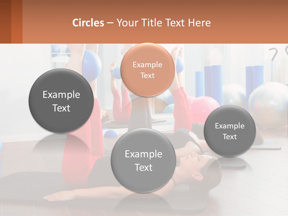 A Group Of Women Doing Yoga Exercises In A Gym PowerPoint Template