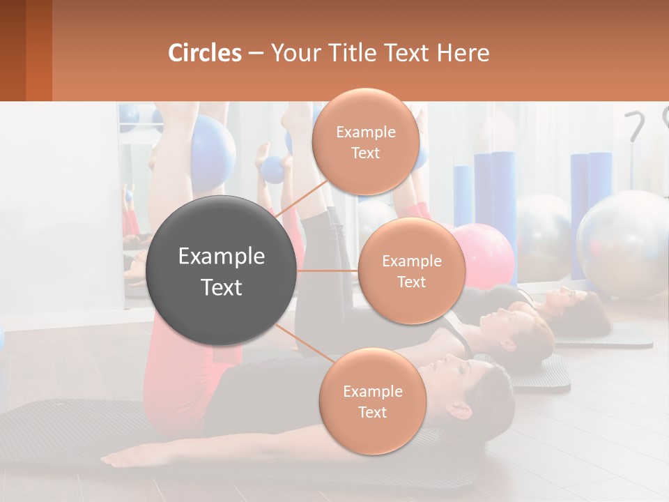 A Group Of Women Doing Yoga Exercises In A Gym PowerPoint Template