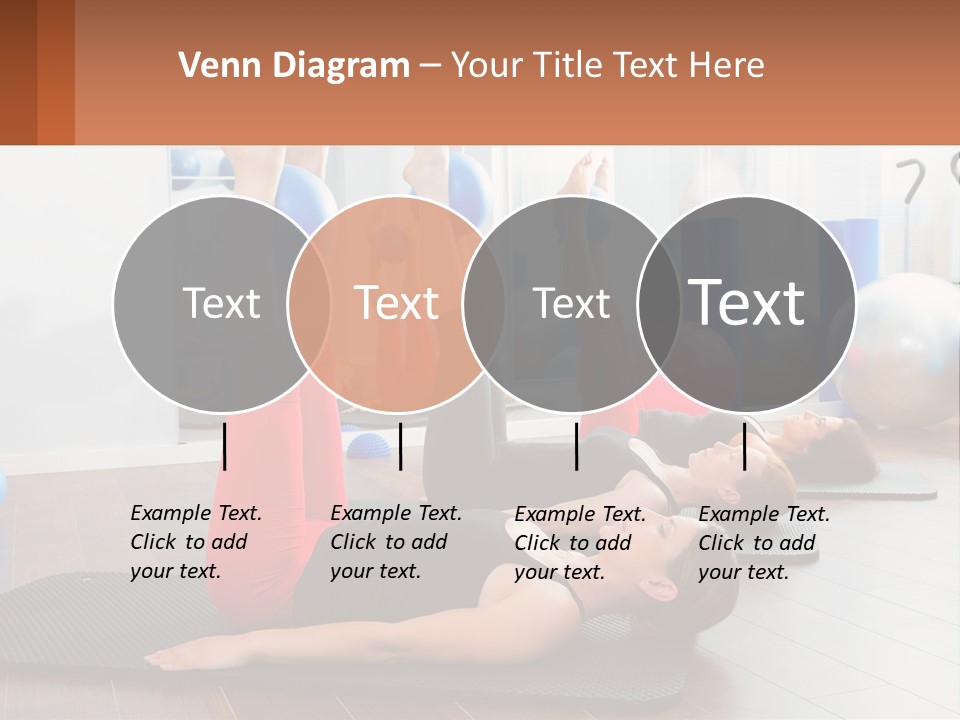 A Group Of Women Doing Yoga Exercises In A Gym PowerPoint Template
