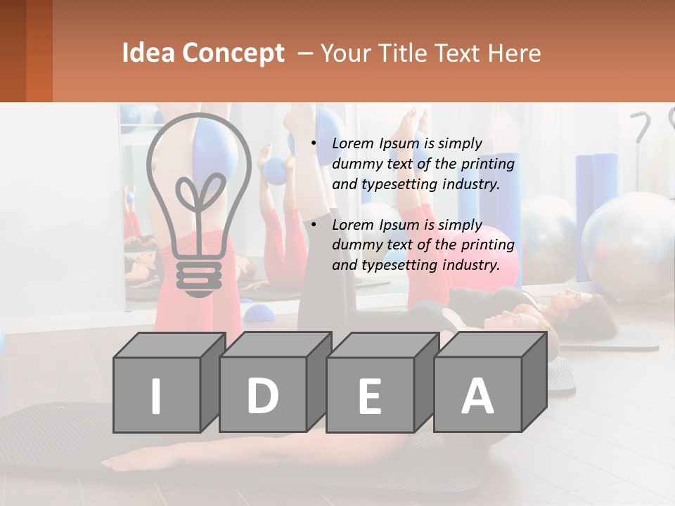 A Group Of Women Doing Yoga Exercises In A Gym PowerPoint Template