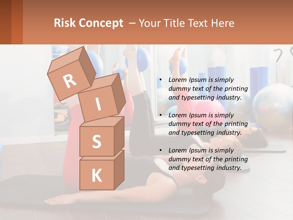 A Group Of Women Doing Yoga Exercises In A Gym PowerPoint Template