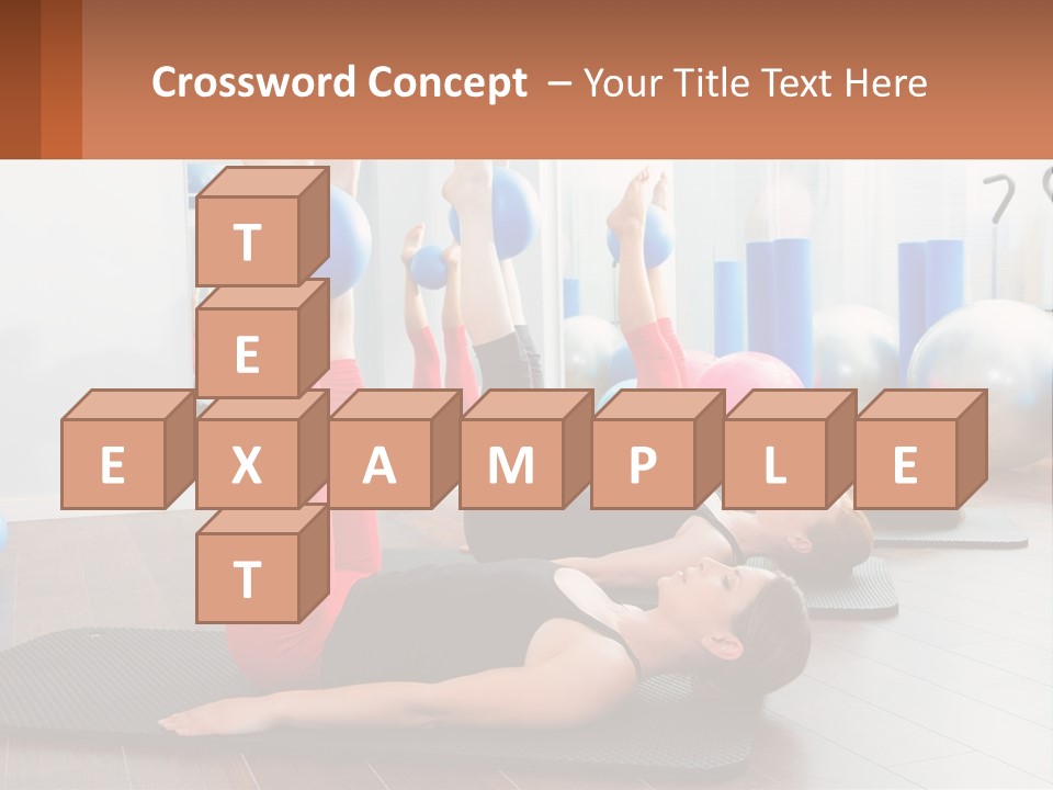 A Group Of Women Doing Yoga Exercises In A Gym PowerPoint Template