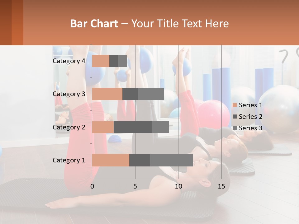 A Group Of Women Doing Yoga Exercises In A Gym PowerPoint Template