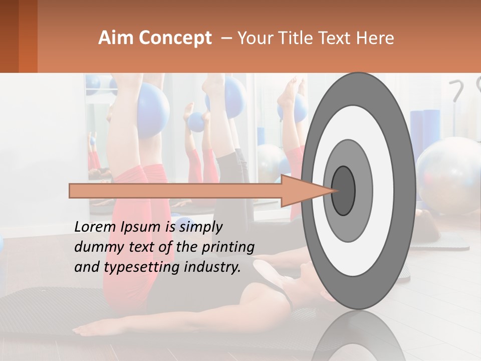 A Group Of Women Doing Yoga Exercises In A Gym PowerPoint Template