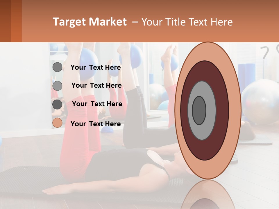 A Group Of Women Doing Yoga Exercises In A Gym PowerPoint Template