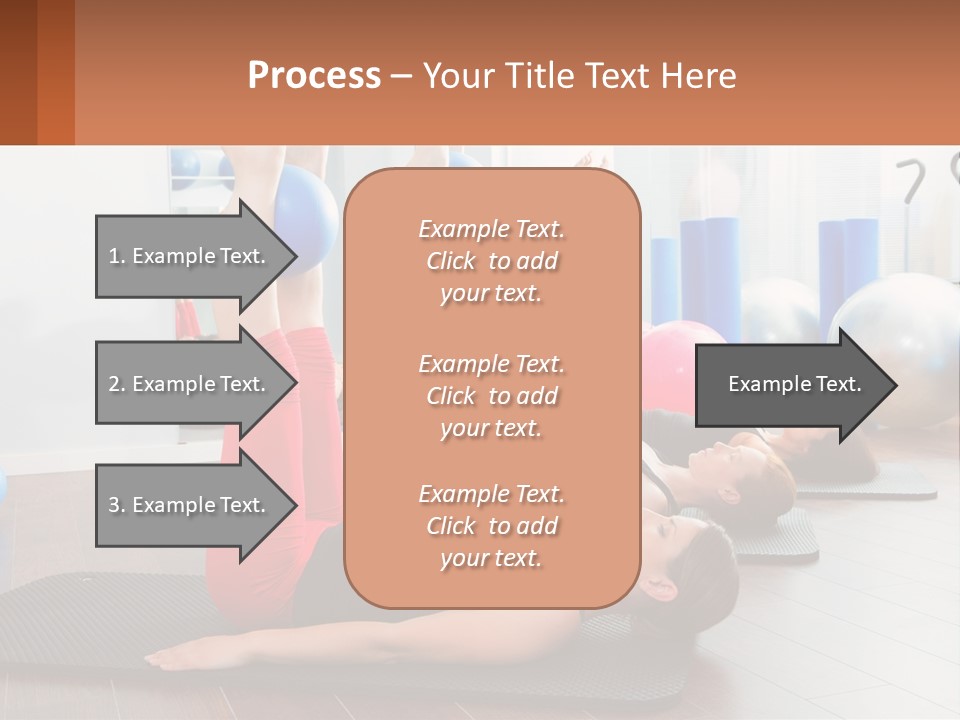 A Group Of Women Doing Yoga Exercises In A Gym PowerPoint Template