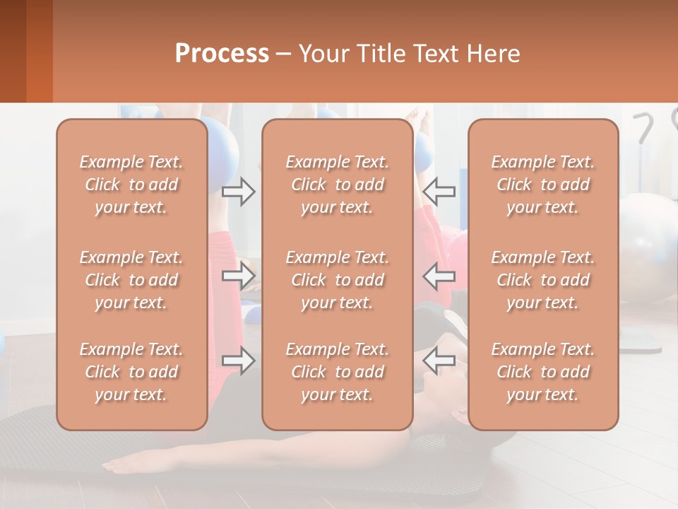 A Group Of Women Doing Yoga Exercises In A Gym PowerPoint Template