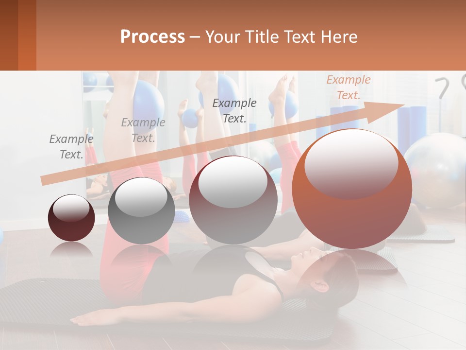 A Group Of Women Doing Yoga Exercises In A Gym PowerPoint Template