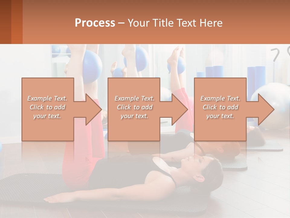A Group Of Women Doing Yoga Exercises In A Gym PowerPoint Template
