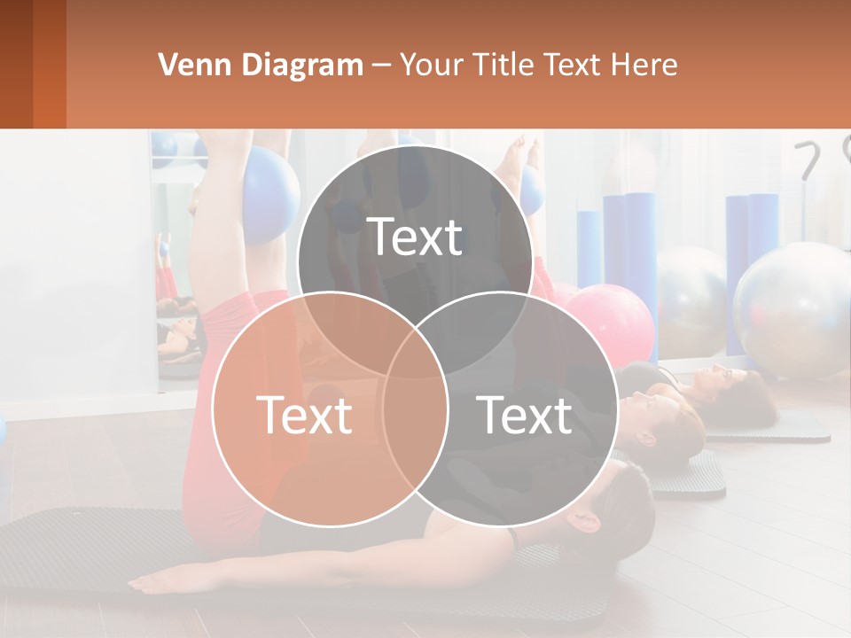 A Group Of Women Doing Yoga Exercises In A Gym PowerPoint Template