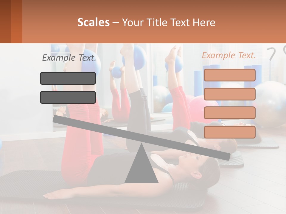 A Group Of Women Doing Yoga Exercises In A Gym PowerPoint Template