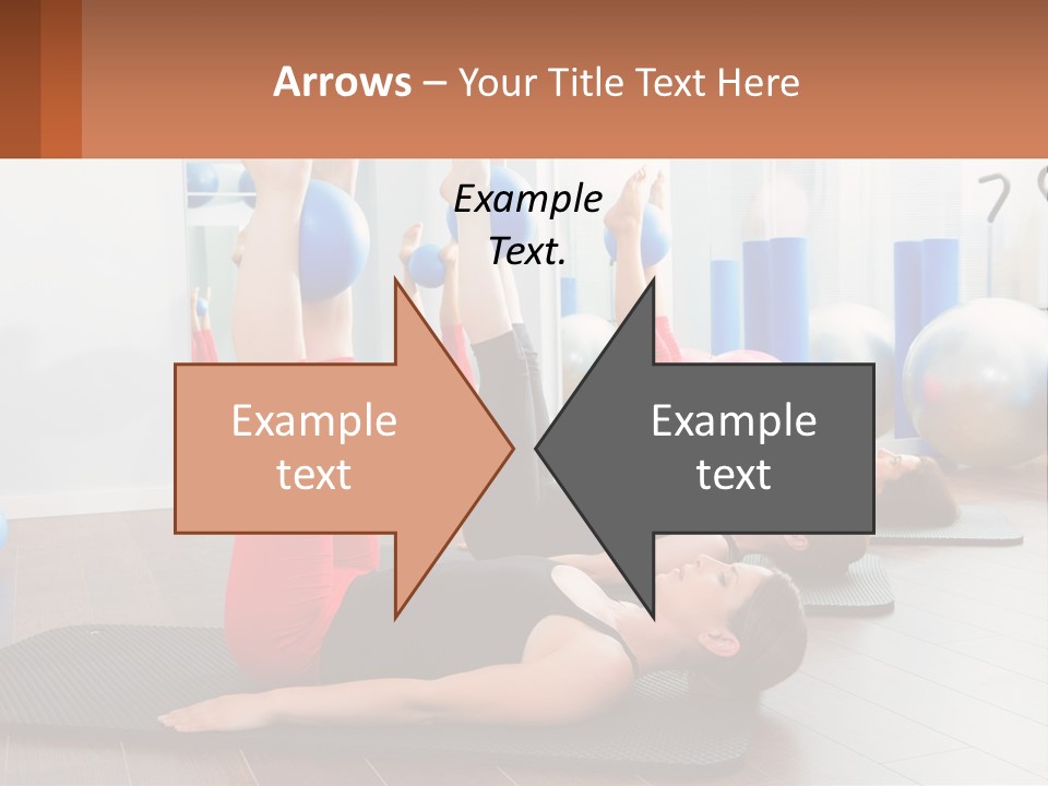 A Group Of Women Doing Yoga Exercises In A Gym PowerPoint Template