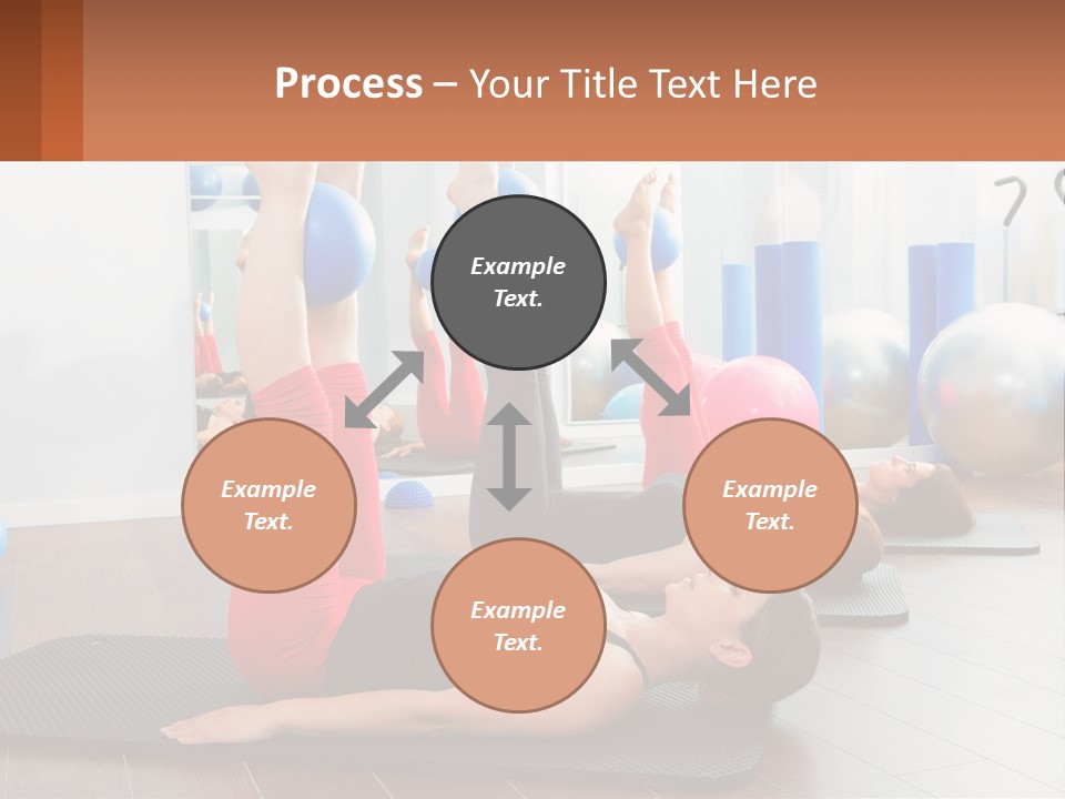 A Group Of Women Doing Yoga Exercises In A Gym PowerPoint Template