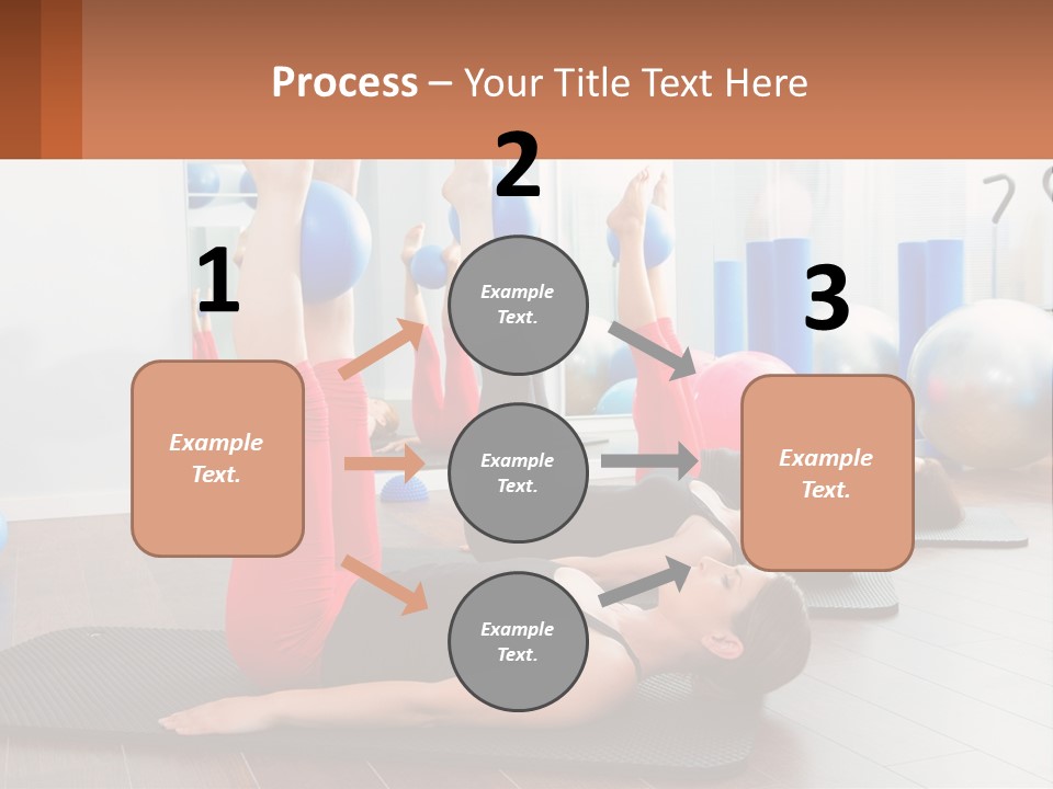 A Group Of Women Doing Yoga Exercises In A Gym PowerPoint Template