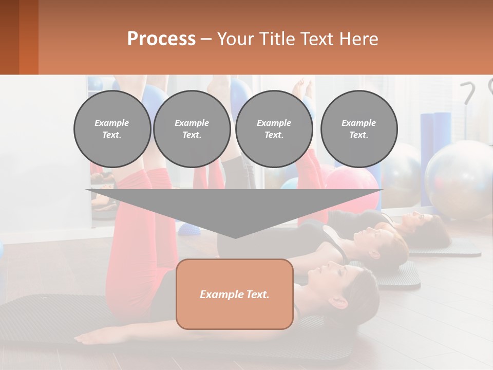 A Group Of Women Doing Yoga Exercises In A Gym PowerPoint Template