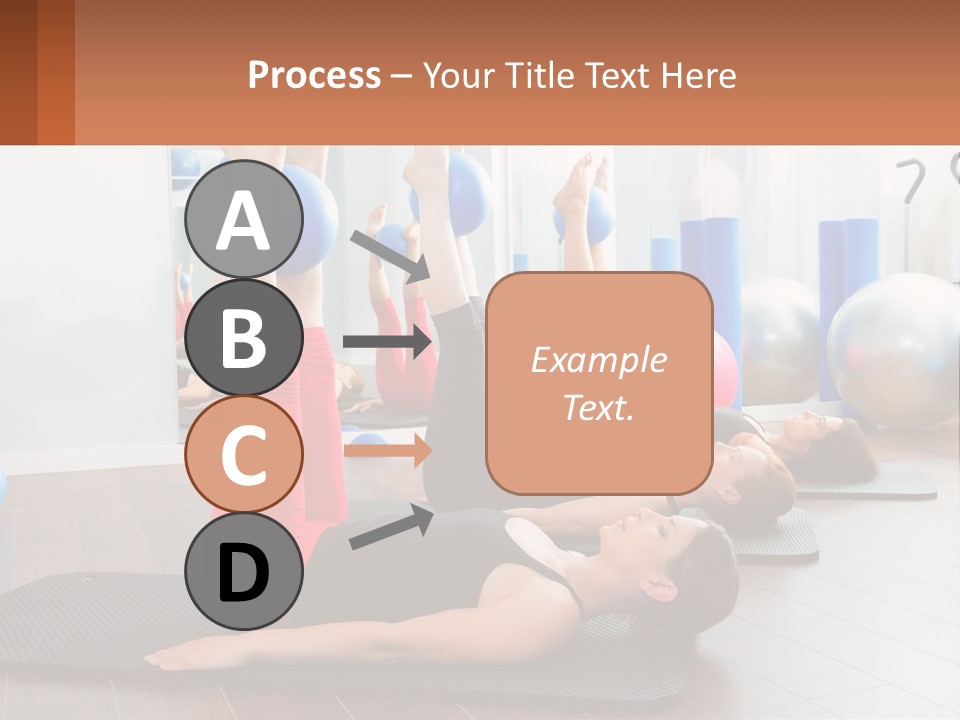 A Group Of Women Doing Yoga Exercises In A Gym PowerPoint Template