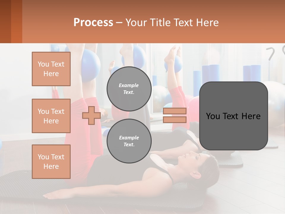 A Group Of Women Doing Yoga Exercises In A Gym PowerPoint Template