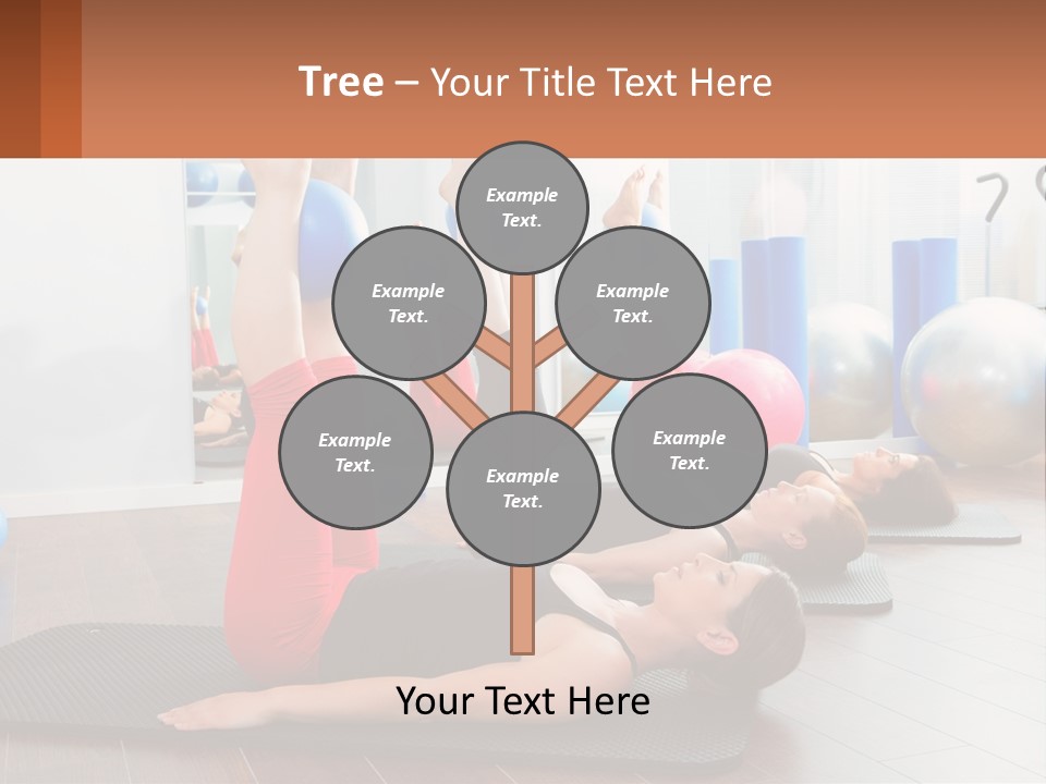 A Group Of Women Doing Yoga Exercises In A Gym PowerPoint Template