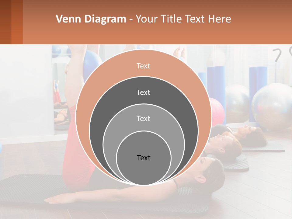 A Group Of Women Doing Yoga Exercises In A Gym PowerPoint Template