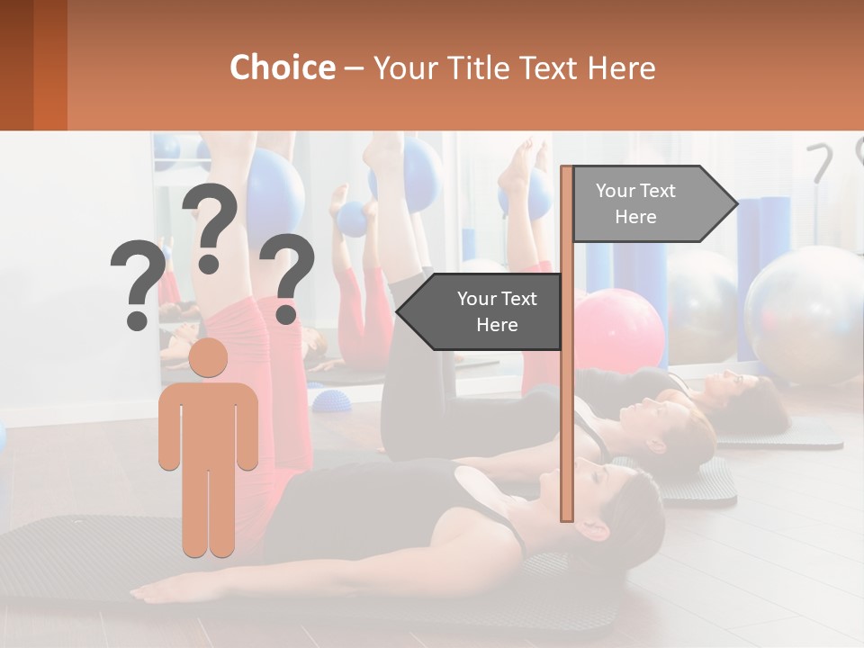A Group Of Women Doing Yoga Exercises In A Gym PowerPoint Template
