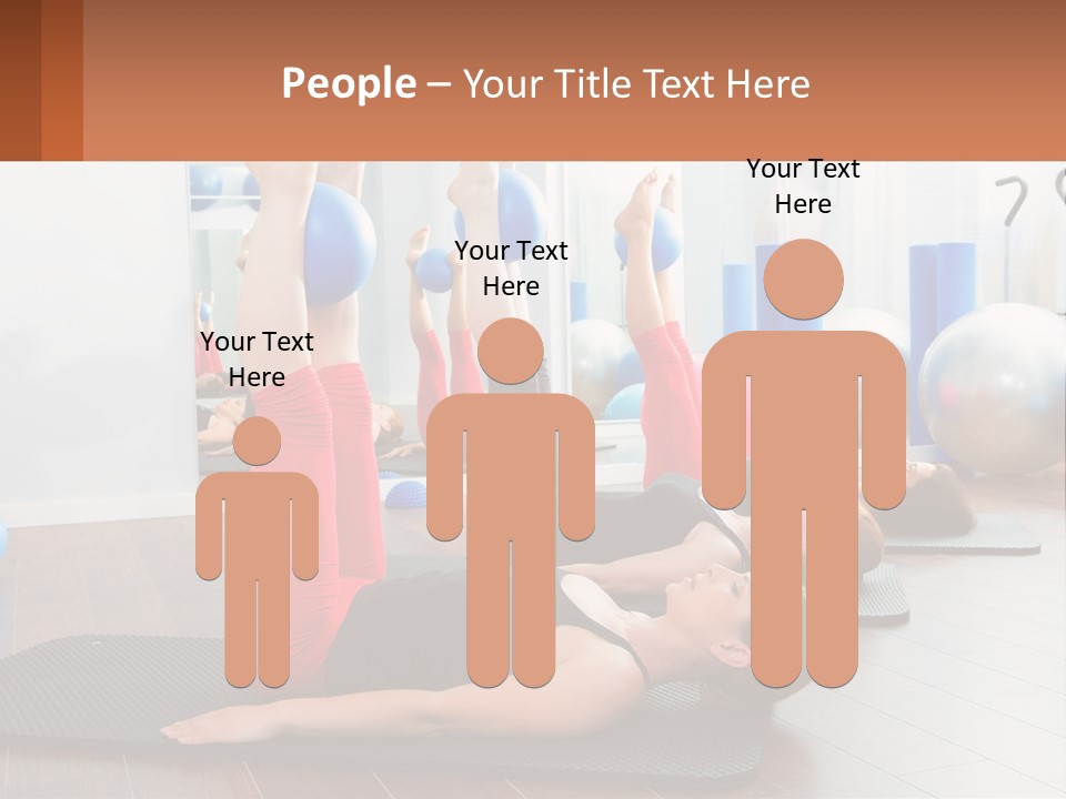 A Group Of Women Doing Yoga Exercises In A Gym PowerPoint Template