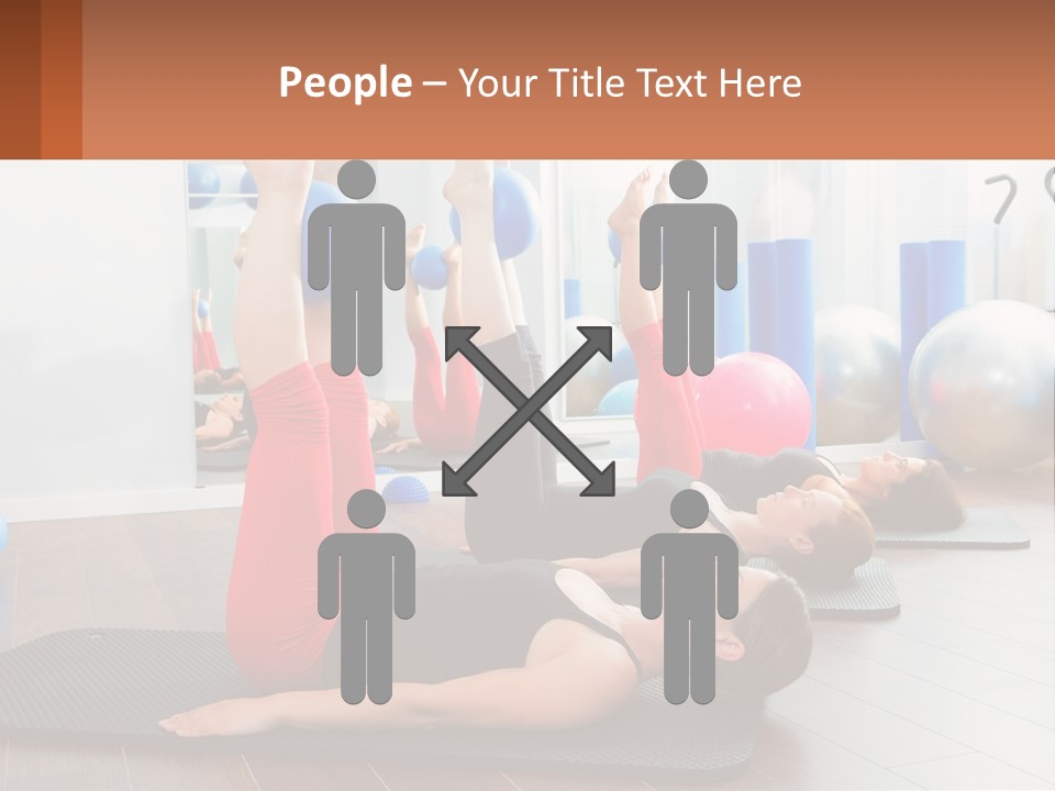 A Group Of Women Doing Yoga Exercises In A Gym PowerPoint Template