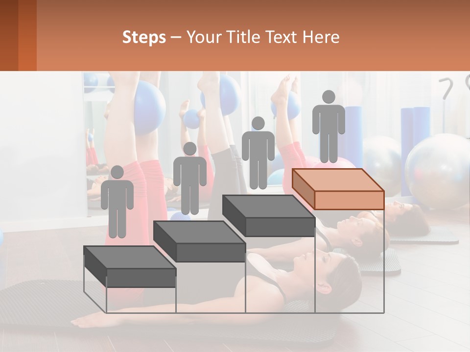 A Group Of Women Doing Yoga Exercises In A Gym PowerPoint Template