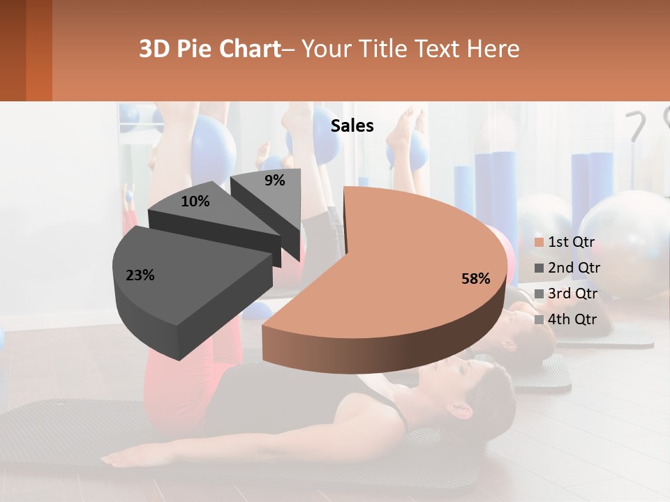 A Group Of Women Doing Yoga Exercises In A Gym PowerPoint Template