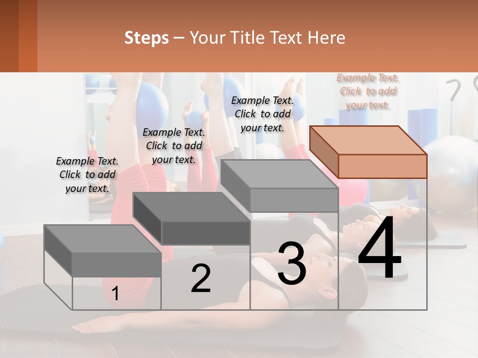 A Group Of Women Doing Yoga Exercises In A Gym PowerPoint Template