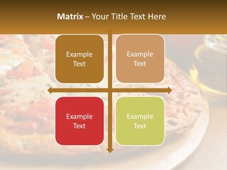 A Pizza Sitting On Top Of A Wooden Cutting Board PowerPoint Template