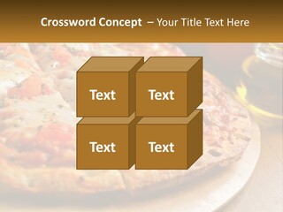 A Pizza Sitting On Top Of A Wooden Cutting Board PowerPoint Template