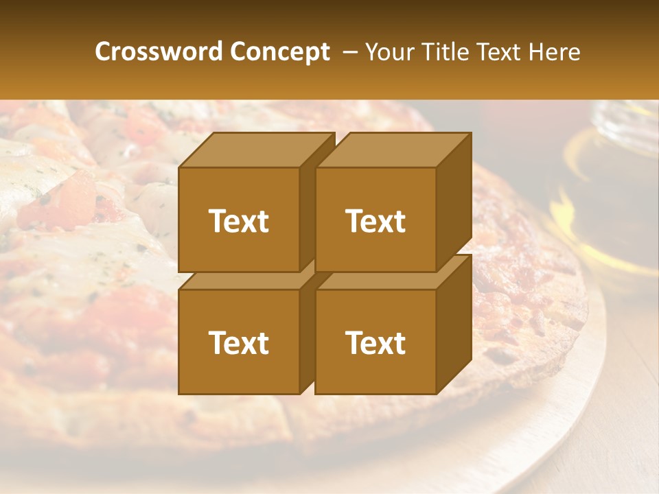 A Pizza Sitting On Top Of A Wooden Cutting Board PowerPoint Template