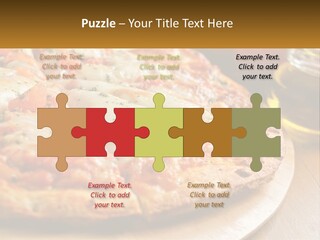 A Pizza Sitting On Top Of A Wooden Cutting Board PowerPoint Template