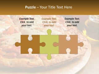 A Pizza Sitting On Top Of A Wooden Cutting Board PowerPoint Template