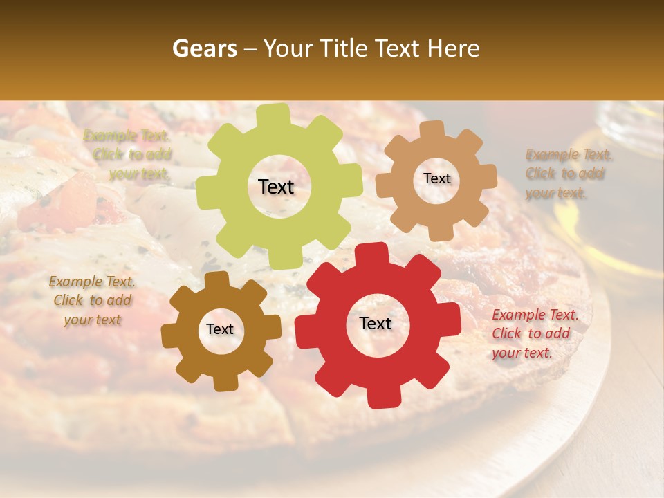 A Pizza Sitting On Top Of A Wooden Cutting Board PowerPoint Template