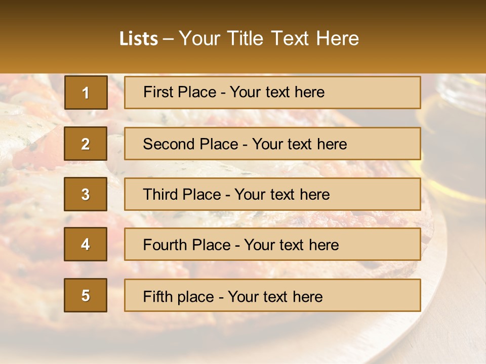 A Pizza Sitting On Top Of A Wooden Cutting Board PowerPoint Template